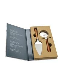 Andrea House Silberne Pizzaschneider Und Heber Belli Mit Akazienholzgriff, 2er-Set – Bild 5