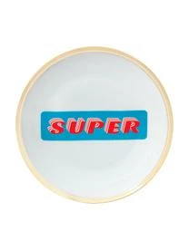 Bitossi Home Porzellan-Frühstücksteller Super Mit Aufschrift