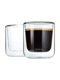 Blomus Doppelwandige Glas-Becher Nero, 2 Stück