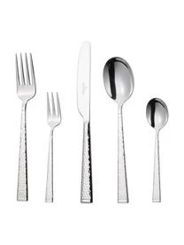 Villeroy & Boch Silbernes Design-Besteck-Set Blacksmith Mit Gehämmerten Griffen, 6 Personen (30-tlg.)