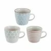 Bloomingville Handbemalte Tassen Patrizia Mit Verspieltem Muster, 3er-Set