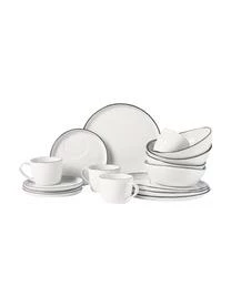 Broste Copenhagen Handgemachtes Frühstücks-Set Salt Aus Porzellan, 4 Personen (16-tlg.)