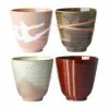 HKliving Handgemachte Becher Yunomi, 4er-Set