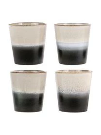 HKliving Handgemachte XS Becher 70's, 4er-Set