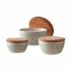 BITZ Aufbewahrungsschalen-Set Gasper Mit Holzdeckel, 3-tlg.