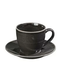 Broste Copenhagen Handgemachte Kaffetasse Nordic Coal Mit Untertasse