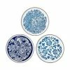 Bloomingville Handgemachte Frühstücksteller Molly Mit Blauem Blumenmuster, 3er-Set